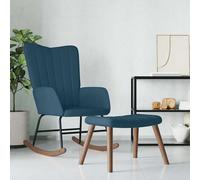 Chaise à Bascule avec Repose-pied Vert Foncé Velours Siège Fauteuil vidaXL