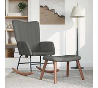 Chaise à Bascule avec Repose-pied Vert Foncé Velours Siège Fauteuil vidaXL