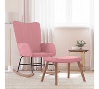 Chaise à Bascule avec Repose-pied Vert Foncé Velours Siège Fauteuil vidaXL
