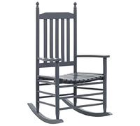 Vidaxl Chaise À Bascule Avec Siège Incurvé Gris Bois De Peuplier Gris