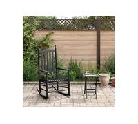vidaXL Chaise à bascule avec table pliable bois massif peuplier Marron