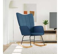 Chaise à Bascule avec Tabouret Noir Tissu Siège Fauteuil Salon Maison vidaXL