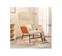 Chaise à bascule - Blanc crème - Tissu - Similicuir - 1 place - Design contemporain