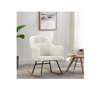 Chaise à bascule Blanc crème Velours