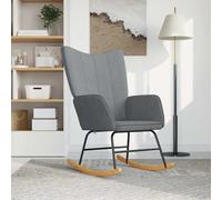 Chaise à Bascule avec Tabouret Noir Tissu Siège Fauteuil Salon Maison vidaXL