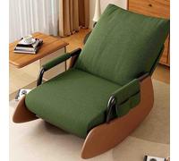 Chaise à bascule d'allaitement avec repose-pied pliable, base en bois et poche latérale, chaise de couchage pour salon et chambre à coucher