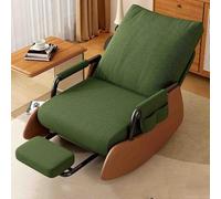 Chaise à bascule d'allaitement avec repose-pied pliable, base en bois et poche latérale, chaise de couchage pour salon et chambre à coucher