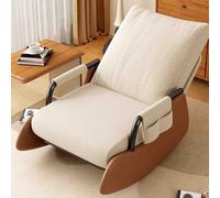 Chaise à bascule d'allaitement avec repose-pied pliable, base en bois et poche latérale, chaise de couchage pour salon et chambre à coucher
