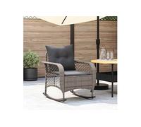 vidaXL Chaise à bascule de jardin en résine tressée avec coussins gris 4104195