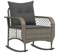 vidaXL Chaise à bascule de jardin en résine tressée avec coussins gris 4104195