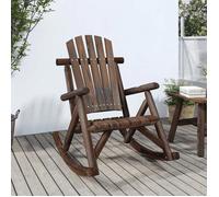 Chaise à bascule de jardin - VIDAXL - Bois massif d'épicéa - Marron - Style naturel