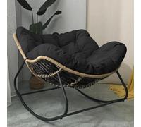 Chaise à bascule de terrasse, orange, style contemporain, chaise à bascule, chaise relaxante, acier au carbone, rotin