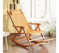Chaise à bascule d'extérieur en bambou - Fauteuil inclinable ergonomique avec pédales, parfait chaise de plage, canapé de terrasse confortable, chaise longue de jardin élégante pour se détendre et