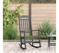 Chaise À Bascule D'extérieur Vidaxl Noir Bois Grande Chaise Rustique Noir