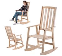 Chaise À Bascule En Bois Naturel Kadax