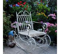 Chaise à bascule en fer forgé - Banc de jardin d'extérieur pour loisirs et décoration