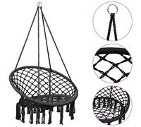 Chaise à Bascule en Hamac 80 cm Anthracite Siège de Balançoire Jardin vidaXL