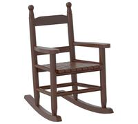 Chaise à bascule enfants marron bois de peuplier massif