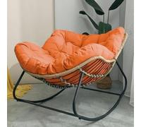 Chaise à bascule géante Generic - Bohème - Chaise - Papasan - Orange - 110 x 60 x 76 cm - Acier - Polyester - Facile à monter - Pour adultes - Balcon, terrasse, patio, jardin