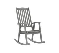 Bois d'Acacia Massif Chaise à Bascule Gris Fauteuil Jardin Extérieur vidaXL