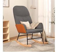 Chaise à bascule - Gris - Tissu - Similicuir - 1 place - Design contemporain