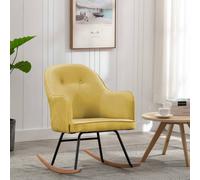 Chaise À Bascule Jaune Moutarde Velours - Vidaxl Jaune