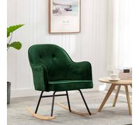 Vidaxl Chaise À Bascule Vert Foncé Velours Vert
