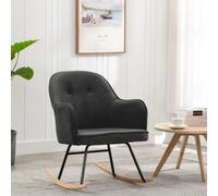 Chaise à Bascule Jaune Moutarde Velours Fauteuil Salon Intérieur Maison vidaXL