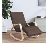 vidaXL Chaise à Bascule Marron foncé Tissu, Chaise, siège de Salon, Bascule, Chaise de Salon, Chaise de Relaxation, Chaise de Relaxation
