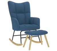 vidaXL Chaise à bascule avec repose-pied Bleu Tissu