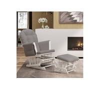Chaise à bascule met voetenbank tissu gris clair