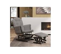 Vidaxl Chaise Berçante Avec Repose-Pied Gris Clair Tissu Gris