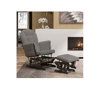 Chaise Berçante Avec Repose-Pied Gris Foncé Tissu Vidaxl Vidaxl Gris