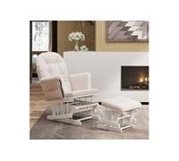 Vidaxl Chaise Berçante Avec Repose-Pied Rose Clair Tissu Rose