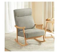 Chaise à bascule moderne du milieu du siècle avec dossier haut et accoudoirs en bois pour une relaxation et un soutien confortables