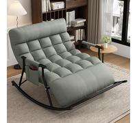 Chaise à bascule moderne pour chambre à coucher et salon, chaise longue zéro gravité avec poches latérales, fauteuil inclinable confortable pour couples, meubles d'extérieur de terrasse et de balcon