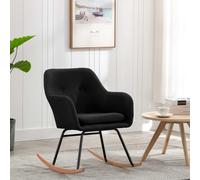 Chaise à Bascule Noir Tissu Fauteuil Siège de Salon Maison Intérieur vidaXL