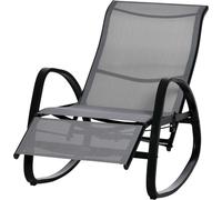 Chaise à bascule Outsunny Chaise longue de jardin avec dossier Repose-pieds réglable