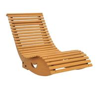 Outsunny Chaise à bascule – Rocking chair d'extérieur ergonomique en bois, siège à lattes 130×60×60 cm