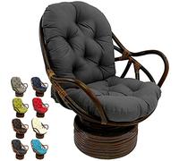 Chaise à bascule pivotante d'extérieur avec coussin ultra doux épais lavable confortable gris foncé meubles de terrasse pour la détente et le plaisir en plein air