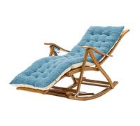 Chaise à bascule pliante avec coussin, chaise longue confortable en bambou pour se détendre salon terrasse