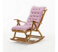 Chaise à bascule pliante avec coussin, chaise longue confortable en bambou pour se détendre salon terrasse