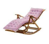 Chaise à bascule pliante avec coussin, chaise longue confortable en bambou pour se détendre salon terrasse
