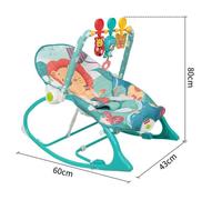 Chaise à bascule pour bébé tissu agréable pour la peau et éponge douce transat assise confortable bleu 80 x 60 x 43 cm