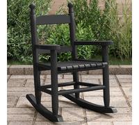 vidaXL Chaise à bascule pour enfants en bois de peuplier massif Noir/Marron