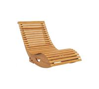 Outsunny Chaise à bascule – Rocking chair d'extérieur ergonomique en bois, siège à lattes 130×60×60 cm