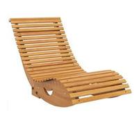 Outsunny Chaise à bascule – Rocking chair d'extérieur ergonomique en bois, siège à lattes 130×60×60 cm
