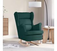 vidaXL Chaise à bascule tissu vert foncé 74x90x102 cm
