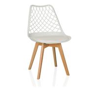 Chaise à coque - hjh LIVING - SCANDI HOL - Blanc - Plastique