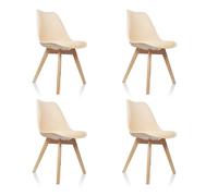 Chaise à coque - hjh OFFICE - SCANDI 4 - Beige - Plastique